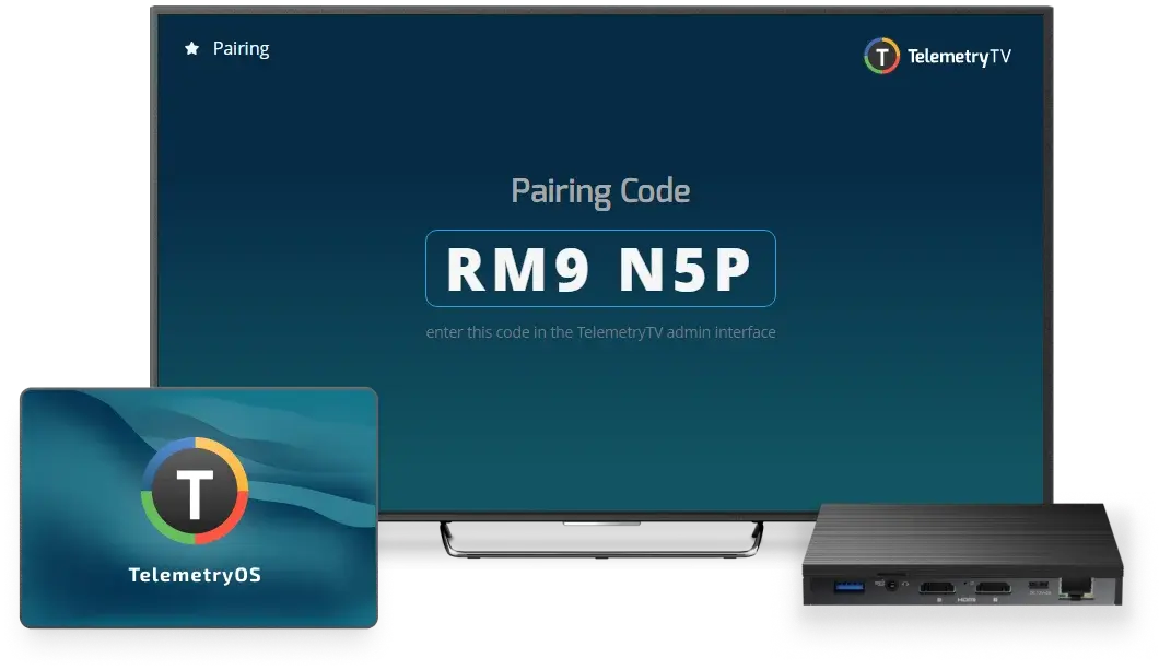 TelemetryOS powered digital signage media players and all-in-one devices